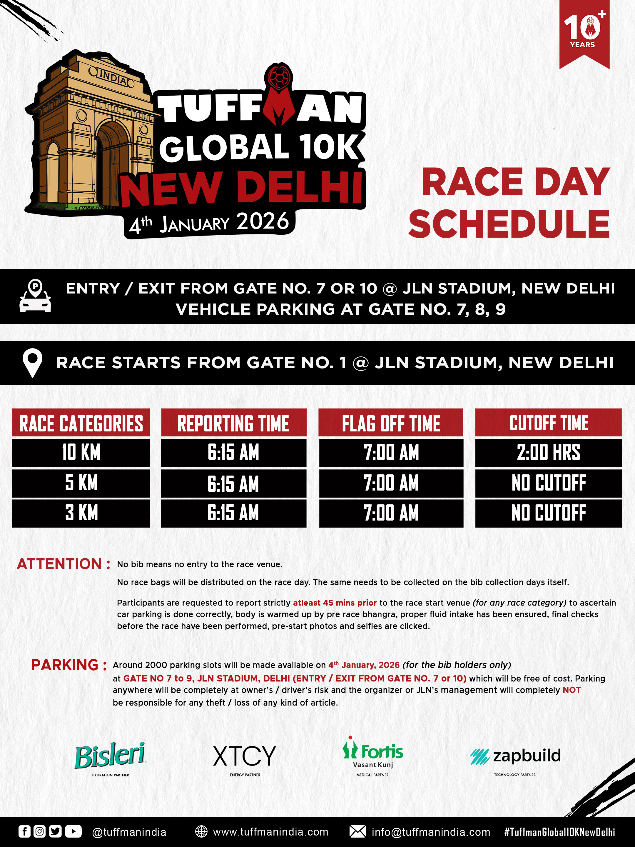 RACE TIMINGS